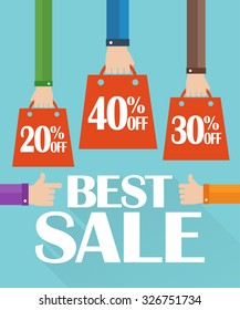 Flat modern design best sale, shopping bag
