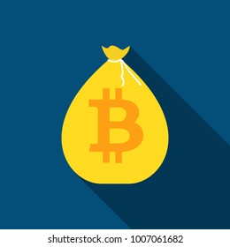 Flat modern design concept of bitcoin cryptocurrency technology, mining, e-wallet. EPS10