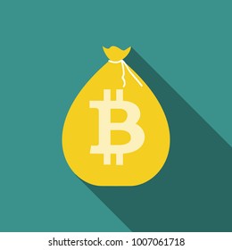 Flat modern design concept of bitcoin cryptocurrency technology, mining, e-wallet. EPS10