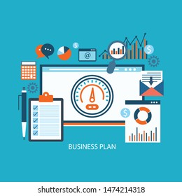 Concepto de diseño moderno y plano de planificación empresarial, concepto de gestión