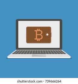 Flat modern design concept of cryptocurrency technology, bitcoin exchange, bitcoin mining