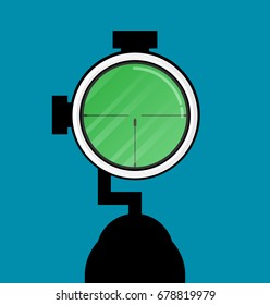 Flat modern design gun Icon sight