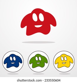 Flat modern design icons ghost shadow different colors.