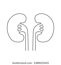 Flat modern design line icon kindeys. Vector in modern flat style sign