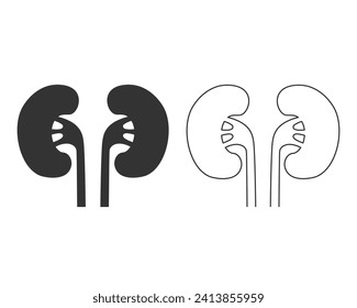 Icono de línea de diseño moderno y plano conjunto kindeys. Vector en señal moderna de estilo plano
