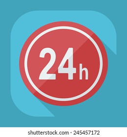 Flat modern design with shadow 24 hours