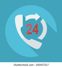 Flat modern design with shadow 24 hours