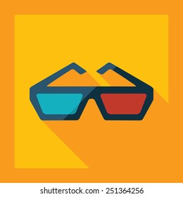 Flat modern design with shadow 3d glasses