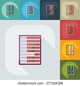Flat modern design with shadow abacus icon
