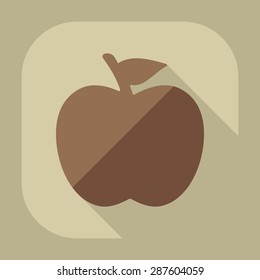 Flat modern design with shadow apple
