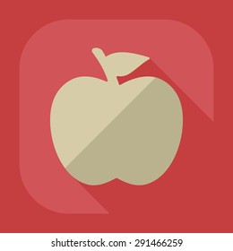 Flat modern design with shadow apple
