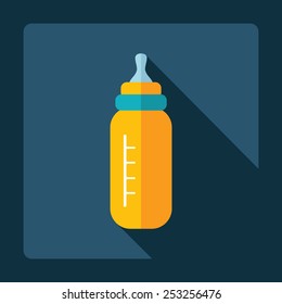Flat modern design with shadow baby bottle