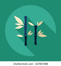 Design moderno plano com hastes de bambu sombra