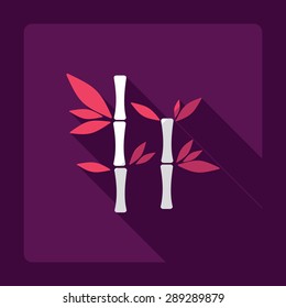 Flat modern design with shadow bamboo stems