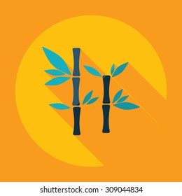 Flat modern design with shadow bamboo stems