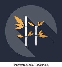 Flat modern design with shadow bamboo stems