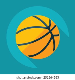 Flat modern design with shadow, basketball ball