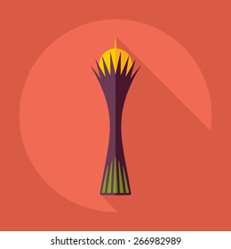 Flat modern design with shadow Bayterek