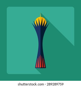 Flat modern design with shadow Bayterek