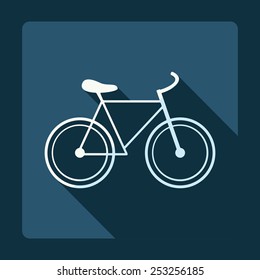 Flat modern design with shadow, bike