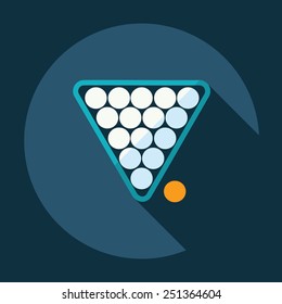 Flat modern design with shadow, billiard ball