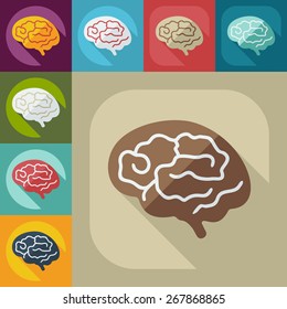 Diseño moderno plano con sombra cerebral