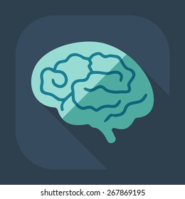Flat modern design with shadow the brain