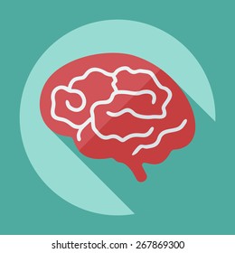 Flat modern design with shadow the brain