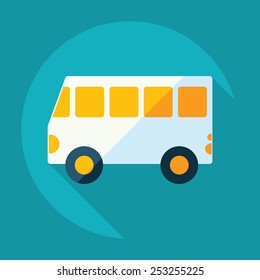Flat modern design with shadow, bus, public transportation