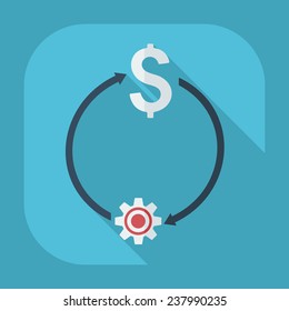Flat modern design with shadow business icon