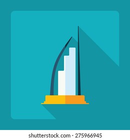 Flat modern design with shadow business center