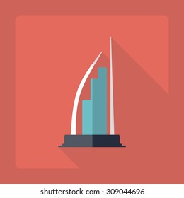 Flat modern design with shadow business center