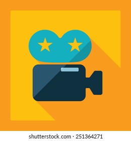 Flat modern design with shadow camcorder