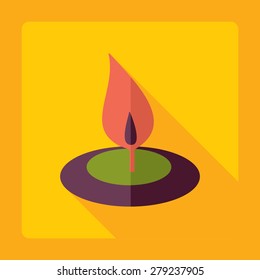 Flat modern design with shadow candles for spa
