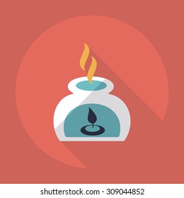Flat modern design with shadow candles for spa