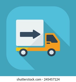 Flat modern design with shadow car delivery