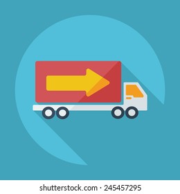 Flat modern design with shadow car delivery