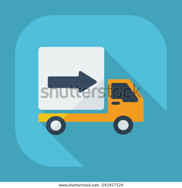 Flat modern design\
with shadow car delivery