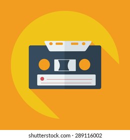 Flat modern design with shadow Cassette Tape