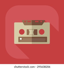 Flat modern design with shadow Cassette Tape