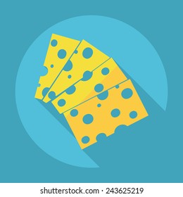 Flat modern design with shadow cheese, cheese product