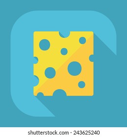 Flat modern design with shadow cheese, cheese product