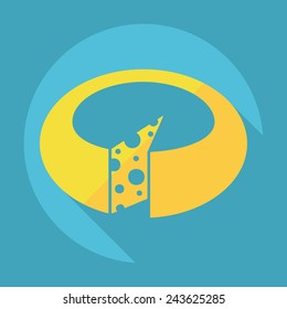 Flat modern design with shadow cheese, cheese product