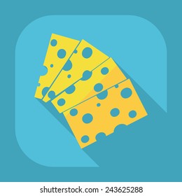 Flat modern design with shadow cheese, cheese product