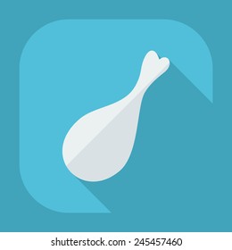 Flat modern design with shadow chicken drumsticks