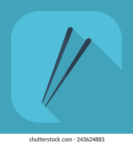 Flat modern design with shadow. Chopsticks 