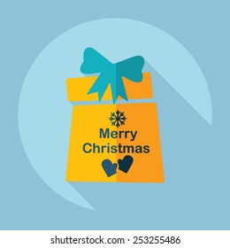 Flat modern design with shadow, Christmas gift