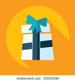 Flat modern design with shadow, Christmas gift