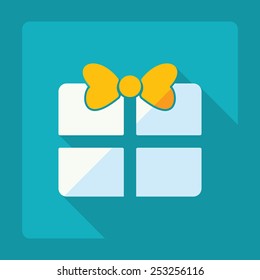 Flat modern design with shadow, Christmas gift