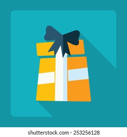 Flat modern design with shadow, Christmas gift